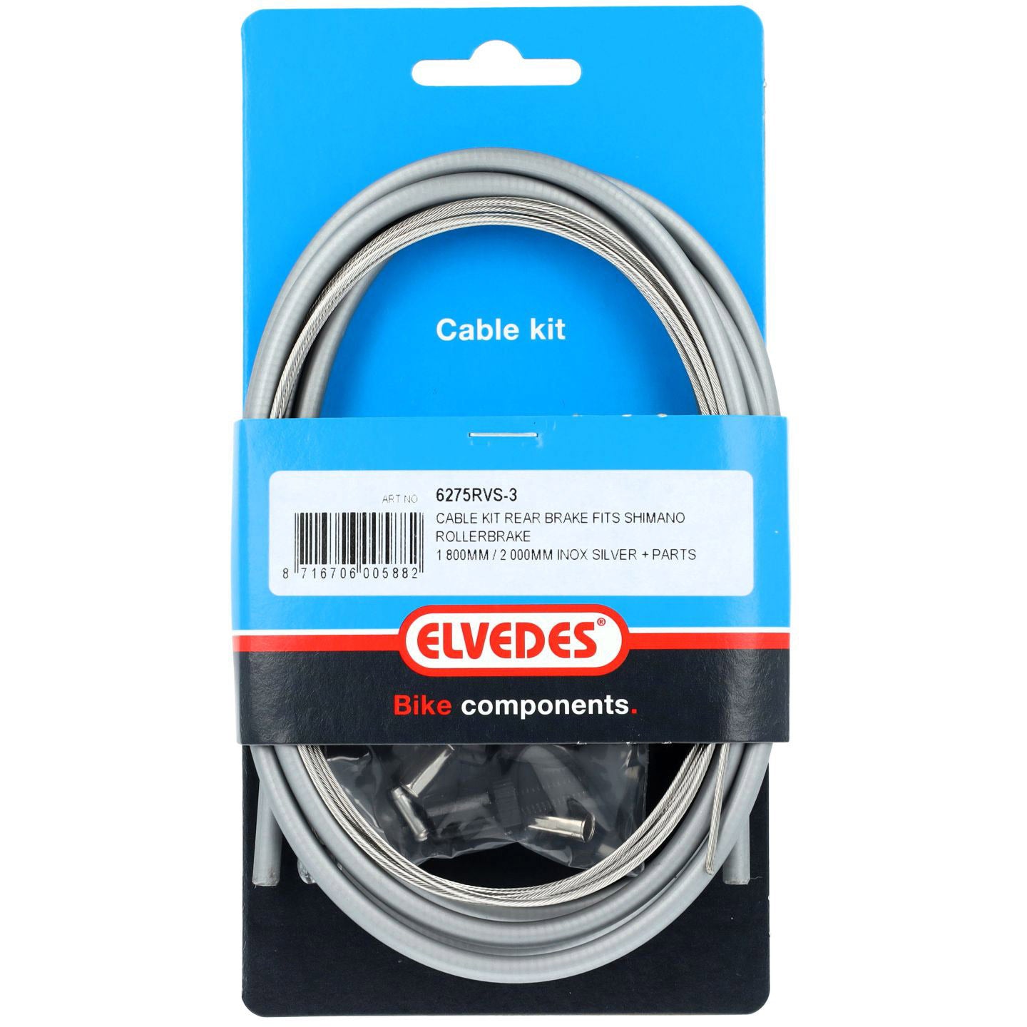 ELVEDES A-Bremskabel Nexus Silber Edelstahl 6275RVS-3