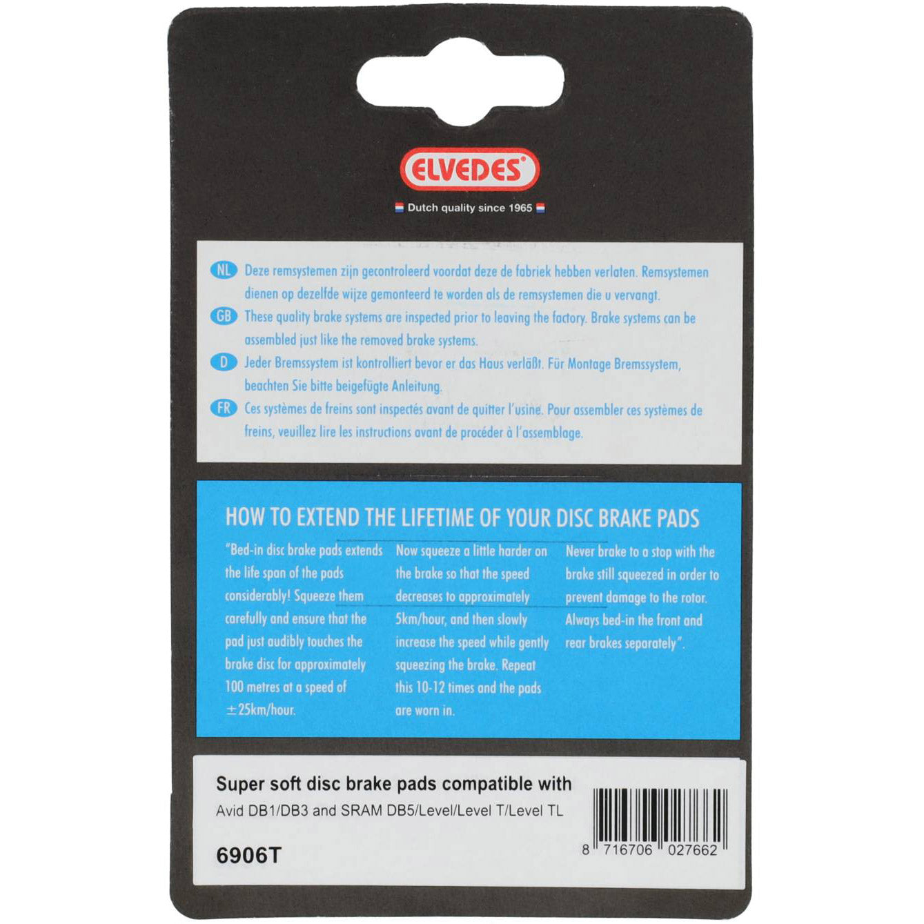 ELVEDES SCHEDBREMEN BLOCK SET 6906T (pro Paar) Grau