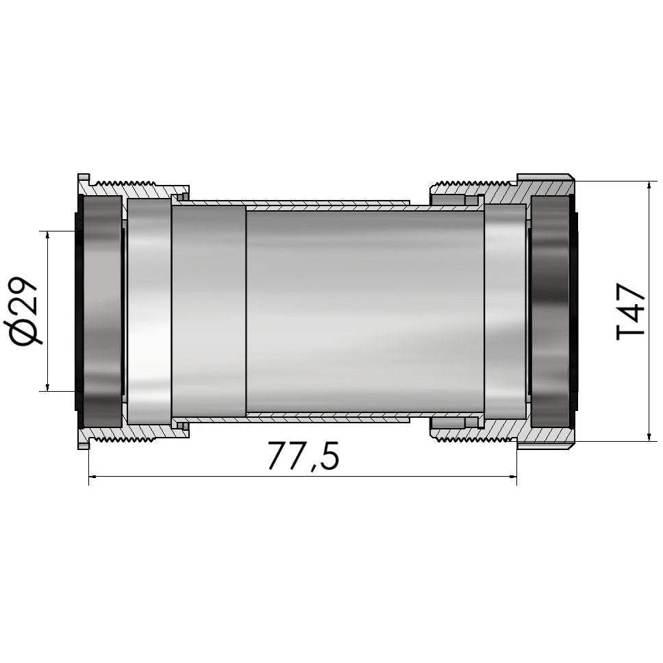 ELVEDEN BOTOR BH BH Thread Fit T47A (Cervélo) für SRAM Dub