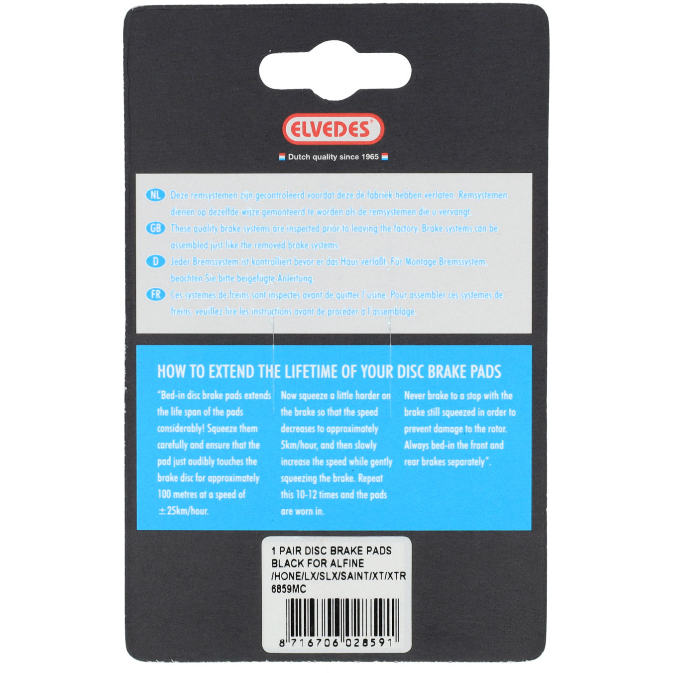 ELVEDES QB0407A BRAKEBLOK-Scheibenbremse E-Bike