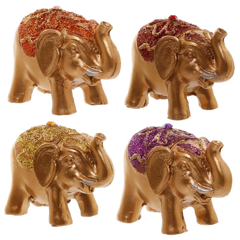 Mini Metallic Glitter Geluk Elephant Collection Objekt