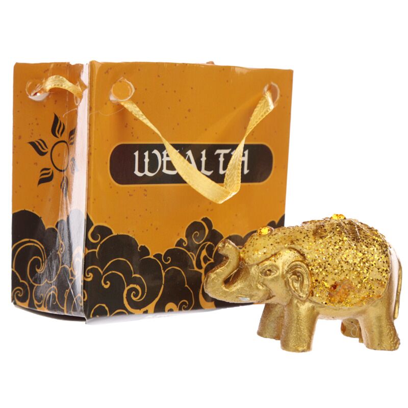 Mini Metallic Glitter Glück Elefant in einer Tasche