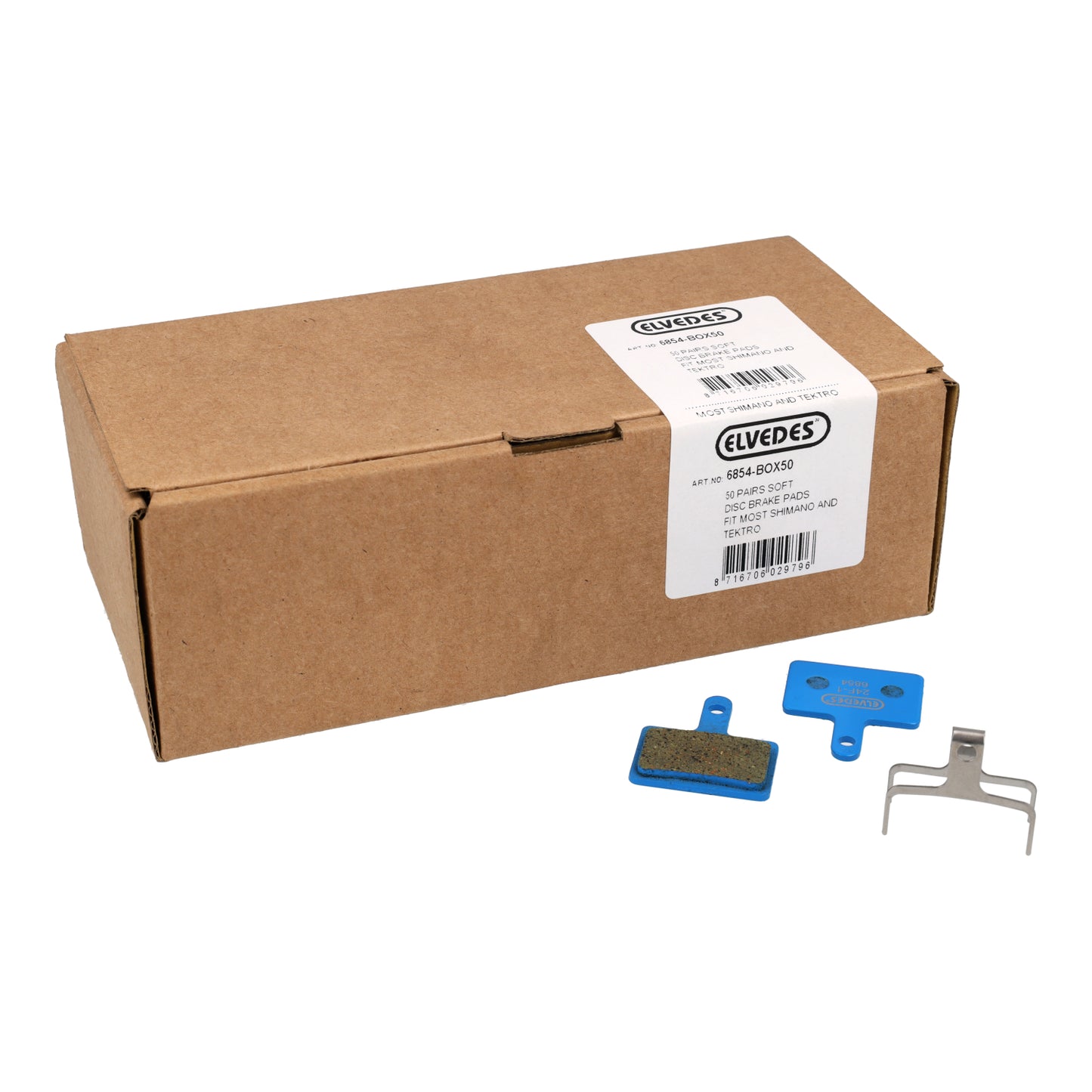 Elvedes Scheibenbremsbelagsatz weich Shimano Tektro (50 Stück)