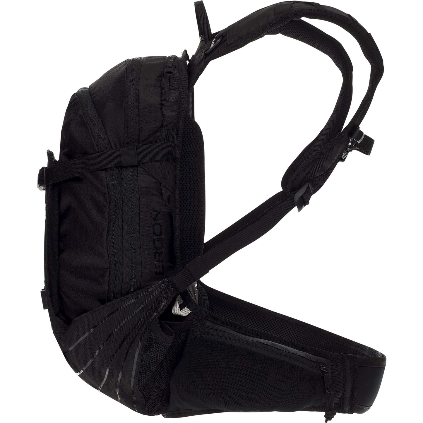 Ergon Ba2 Black - Compact All -Mountain -Rucksack für Aktionskameras, einstellbares Tragesystem, 10L -Kapazität
