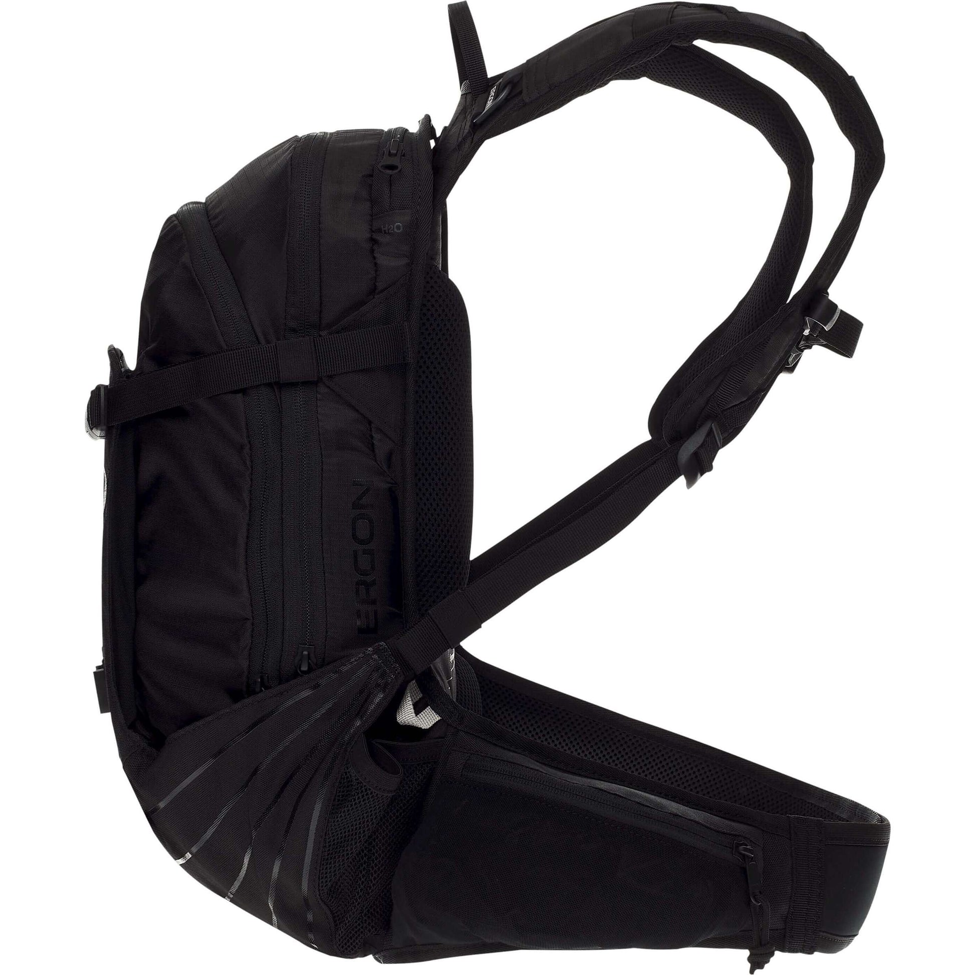 Ergon Ba2 Black - Compact All -Mountain -Rucksack für Aktionskameras, einstellbares Tragesystem, 10L -Kapazität