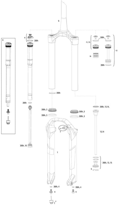 Rockshox Susp.f.Fork RS Pike DJ 140 mm schwarz