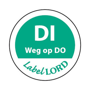 Daymark-Etikett Dienstag weg am Donnerstag (500 Stück)