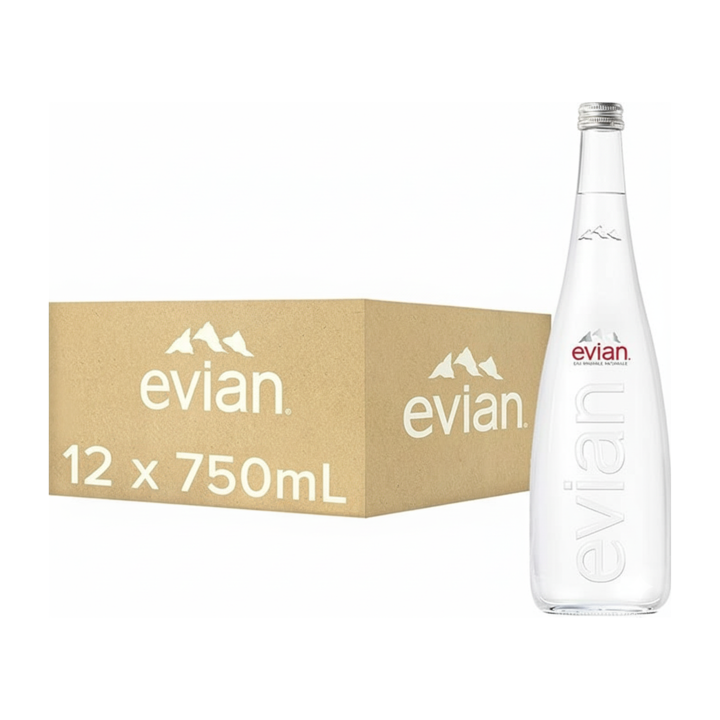 Evian Mineralwasserglasurflaschen (12x75 cl)
