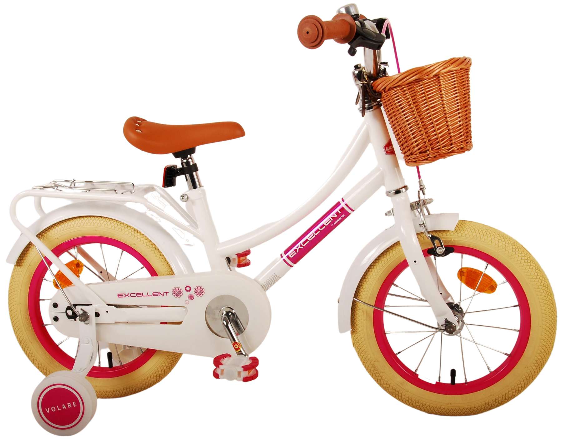 Volare Exzellente Kinderfahrrad - Mädchen - 14 Zoll - Weiß