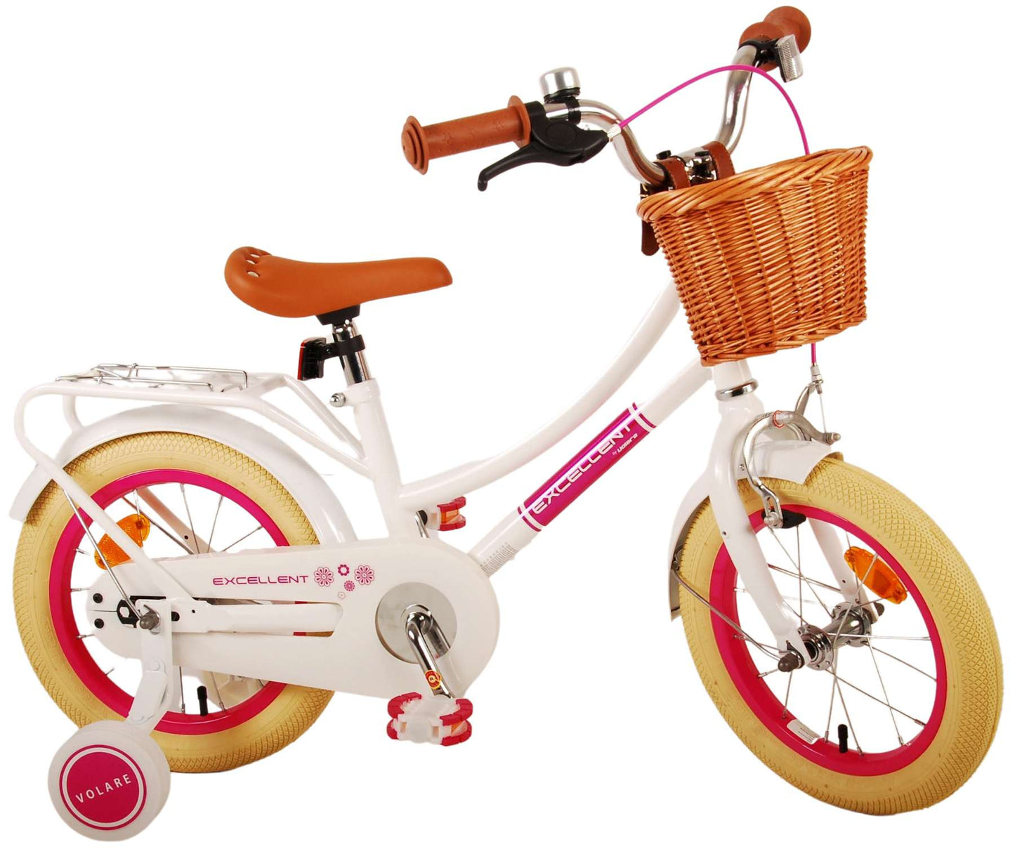 Volare Exzellente Kinderfahrrad - Mädchen - 14 Zoll - Weiß