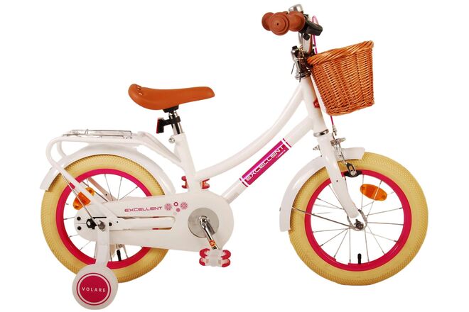 Volare Exzellente Kinderfahrrad - Mädchen - 14 Zoll - Weiß
