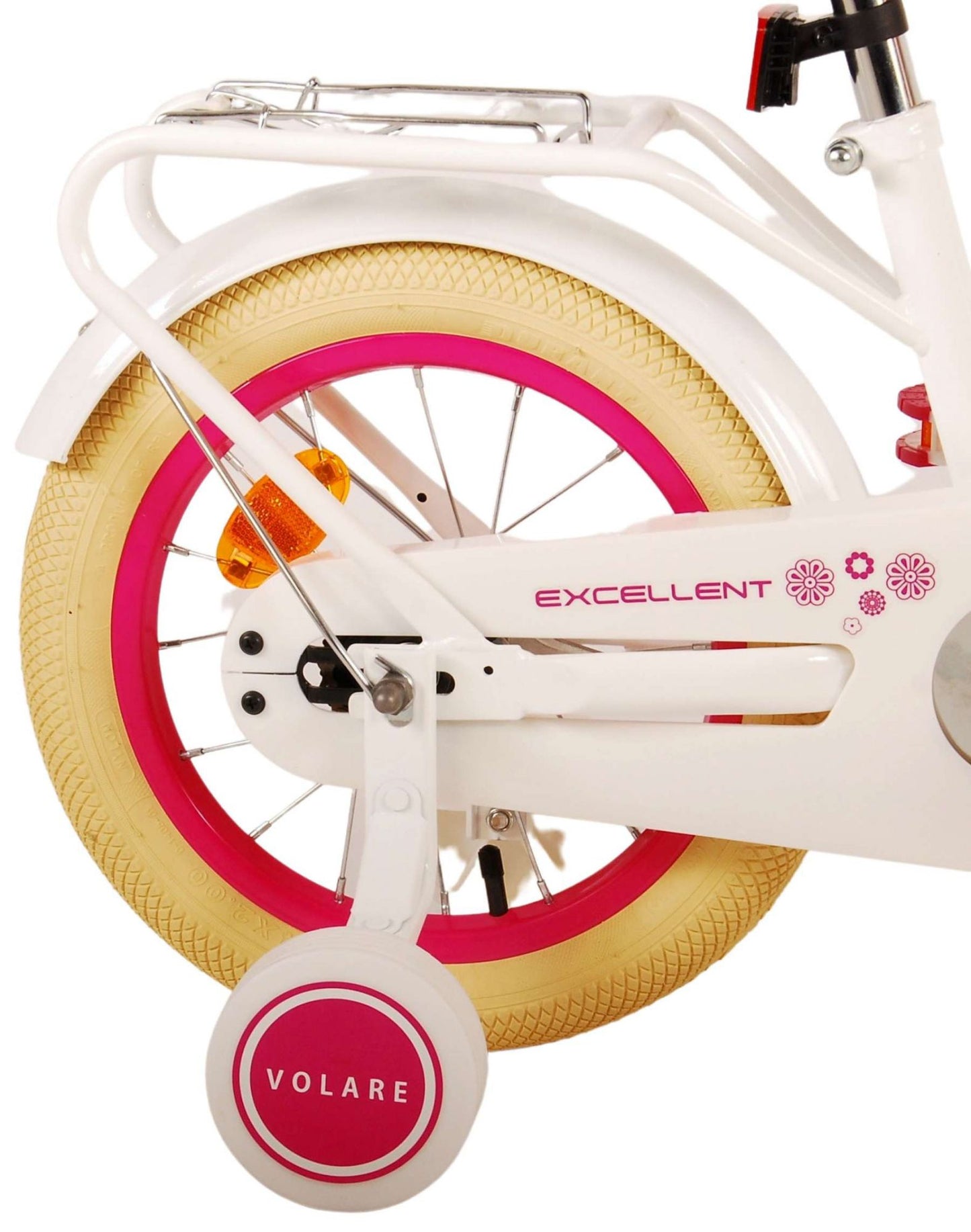 Volare Exzellente Kinderfahrrad - Mädchen - 14 Zoll - Weiß