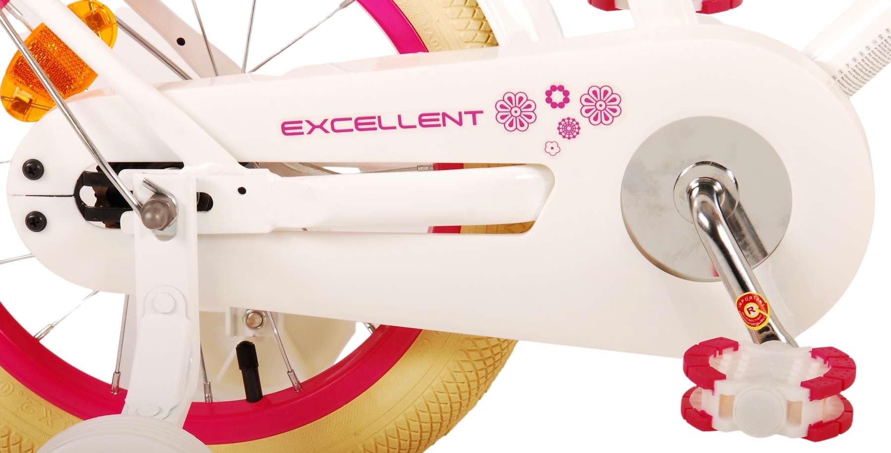 Volare Exzellente Kinderfahrrad - Mädchen - 14 Zoll - Weiß