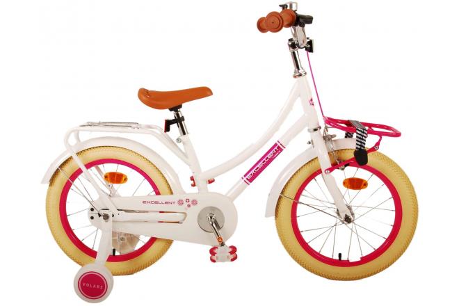 Volare Excellent Kinderfahrrad - Mädchen - 16 Zoll - Weiß - 95% versammelte