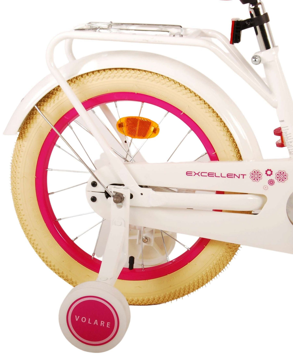 Volare Excellent Kinderfahrrad - Mädchen - 16 Zoll - Weiß - 95% versammelte