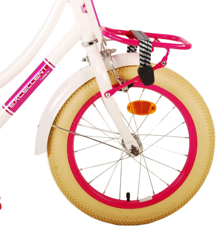 Volare Excellent Kinderfahrrad - Mädchen - 16 Zoll - Weiß - 95% versammelte