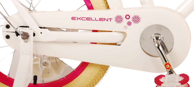 Volare Excellent Kinderfahrrad - Mädchen - 16 Zoll - Weiß - 95% versammelte