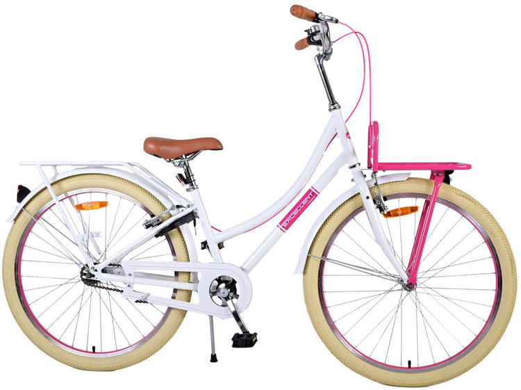 Volare Exzellente Kinderfahrrad - Mädchen - 26 Zoll - Weiß - Zwei Handbremsen