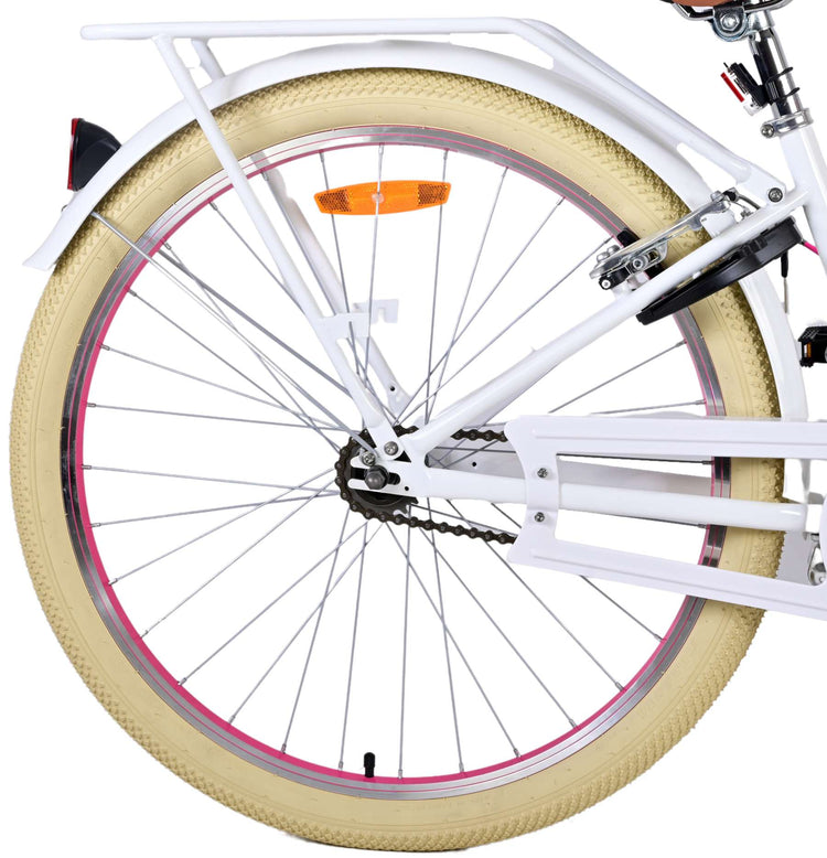 Volare Exzellente Kinderfahrrad - Mädchen - 26 Zoll - Weiß - Zwei Handbremsen
