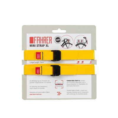 Fahrer Cargo Mini -Riemen XL 70 x 2 cm gelb (2 Stücke)