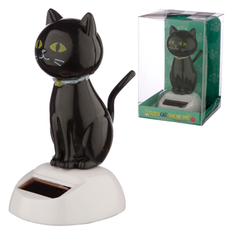 Glück Schwarze Katzen Solarpal Figur