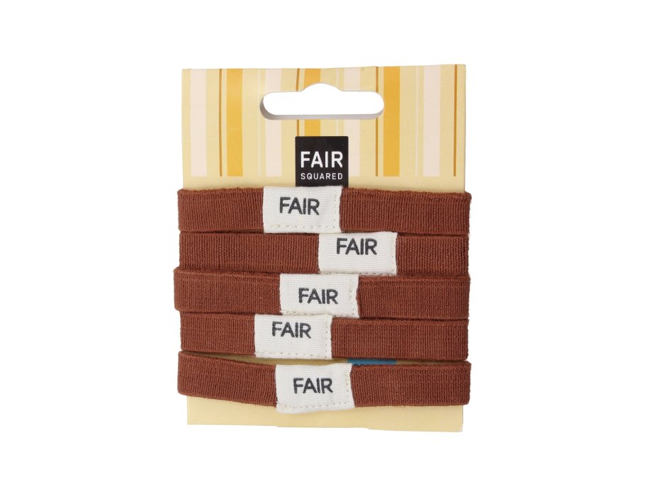 Faire quadratische Haarelastiekjes Plastik -frei braun 5st