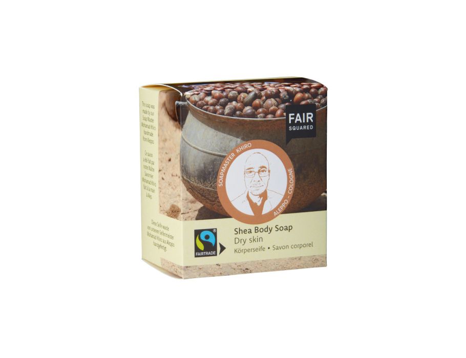 Faire quadratische Körperseife Shea Trockene Haut 160 gr