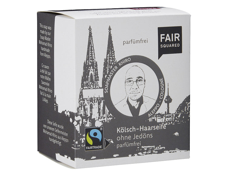 Faire Squared Shampoo Bar für eine glatte Tasse 80 g.