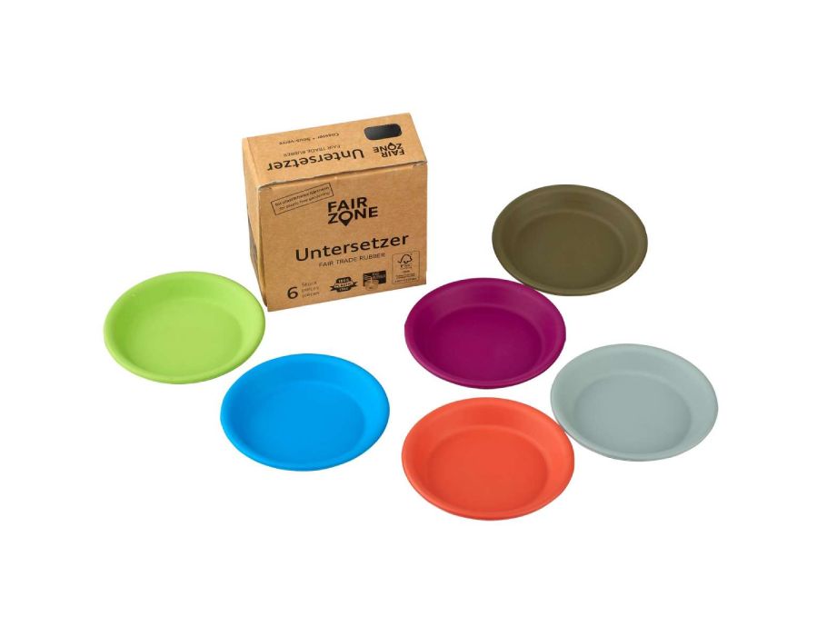 Fairzone -Untersetzer für pflanzliche Töpfe farbige Gummi 6 Stücke