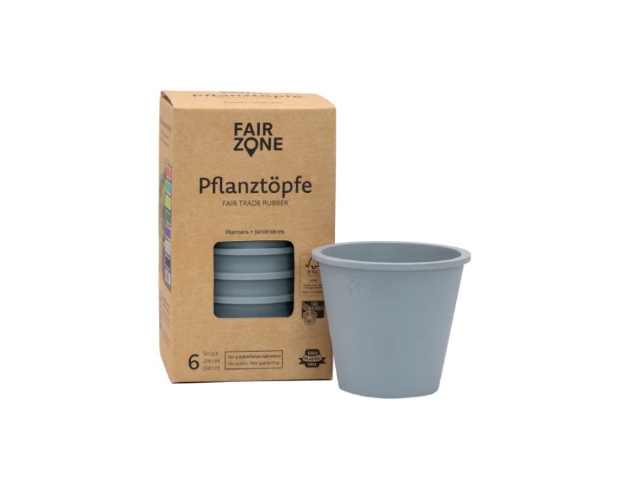 Fairzone pflanzentopf gummigrau 6 stücke