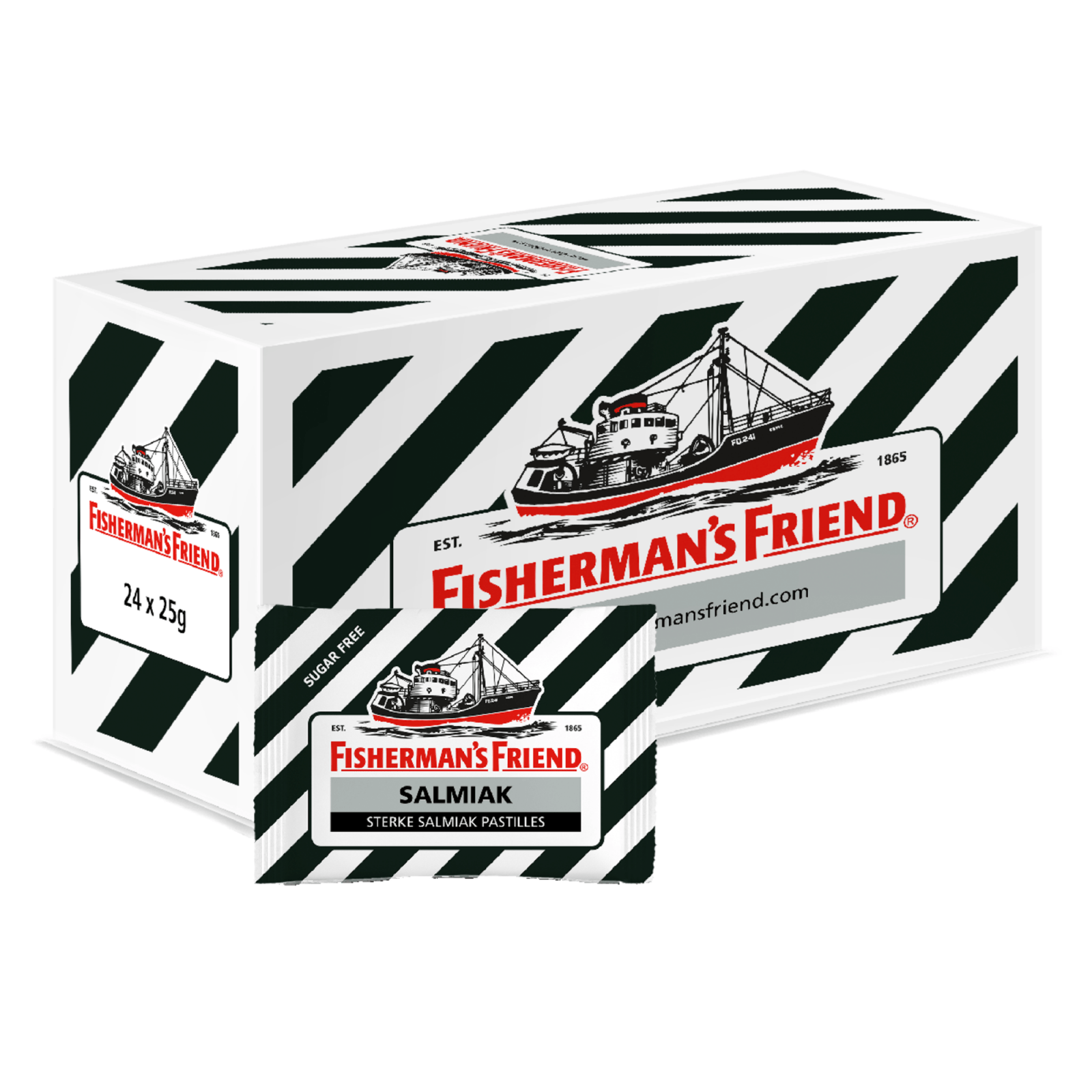 Fisherman's Friend Salmiak zuckerfrei schwarz (24x 25gr)