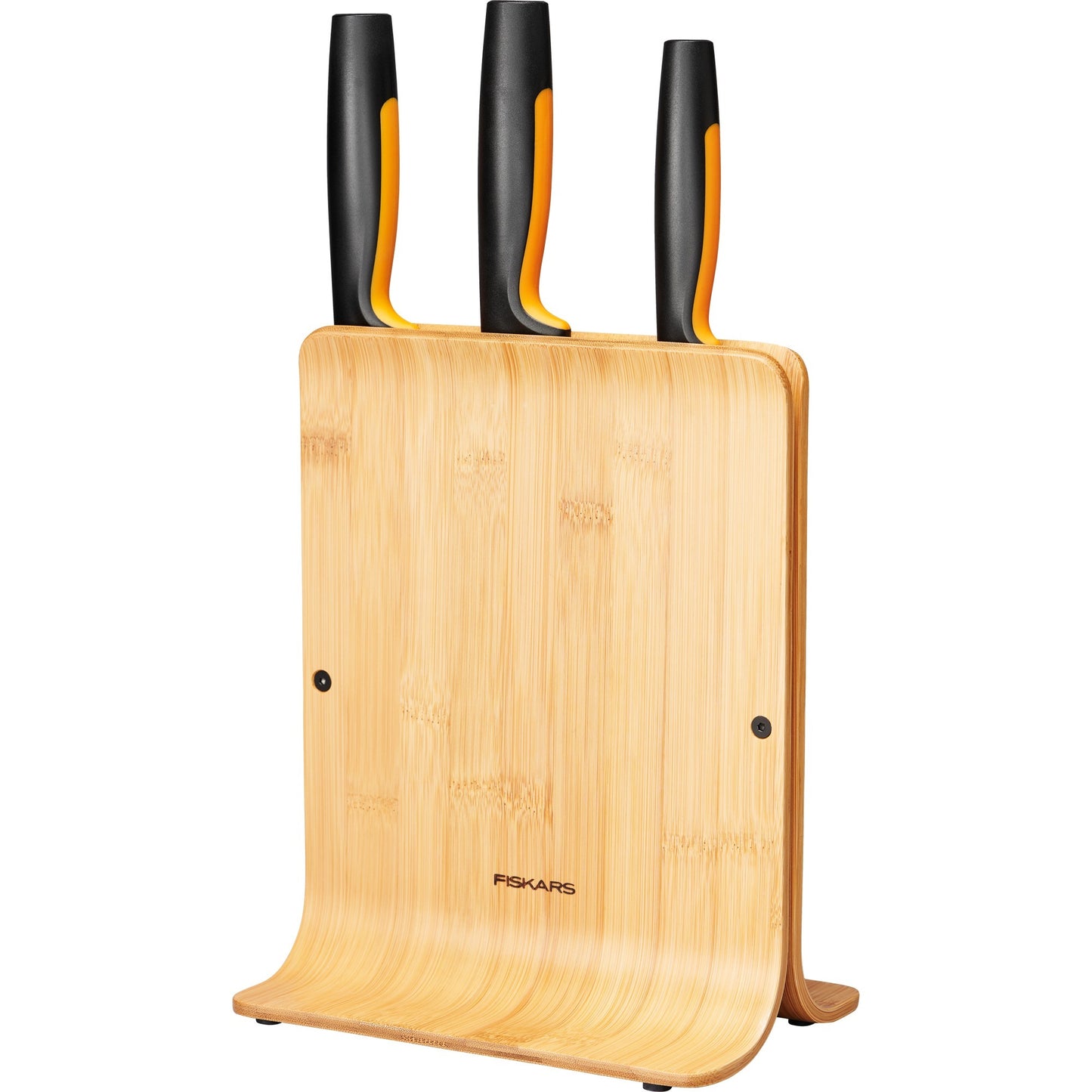 Fiskars Functional Form Bamboo Messerblock mit 3 Messern