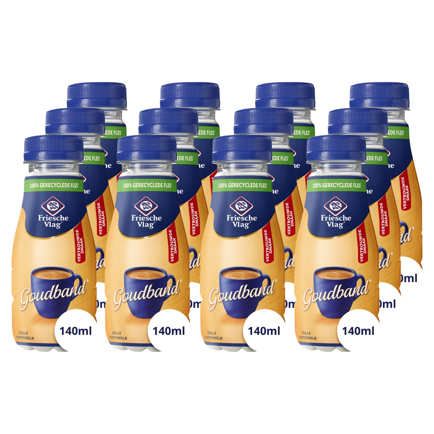 Flasche mit goldenem Bandverschluss der friesischen Flagge (12 x 140 ml)