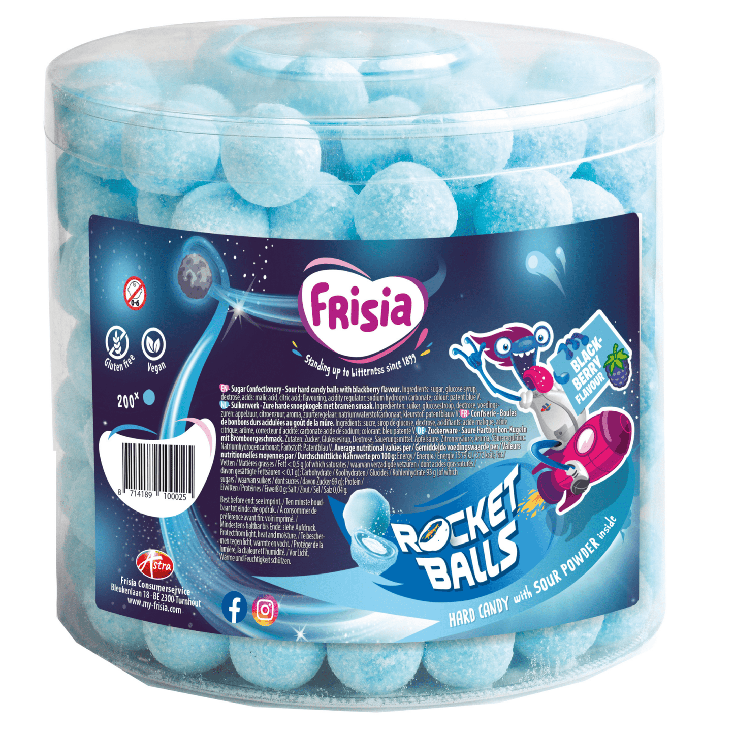 Frisia-Raketenbällchen Brombeeren (200 Stück)