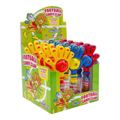Lustiger Bonbon Fußball klatschende Hände Lutscher (12x 15 gr)