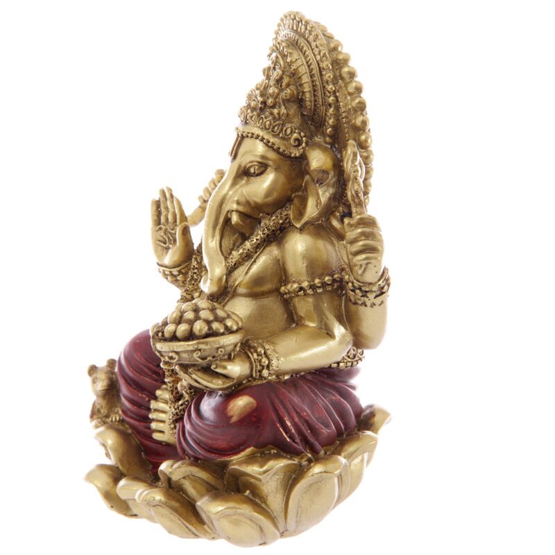 Goldene rote Ganesh Figur 16cm