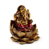 Goldfarbe Ganesh Lakshmi Lotus Set von 2