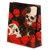 Schädel und Rosen rote Rose Geschenktüte xl