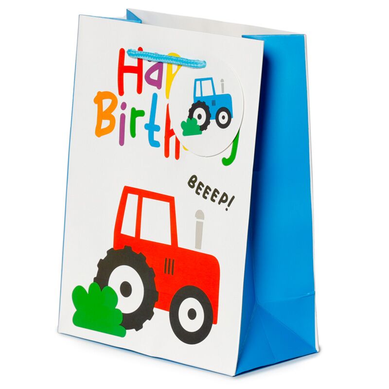 Alles Gute zum Geburtstag kleine Traktortjes - Geschenktüte Medium