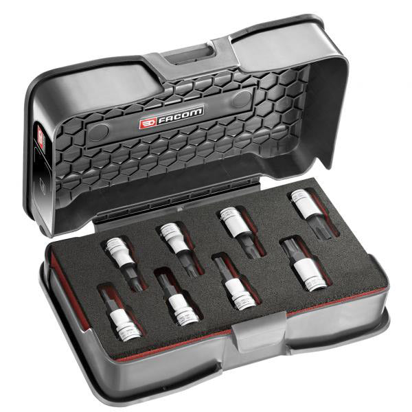 FACOM FACOM DOPEN SET ⅜ 6-SIDE OGV-GRIP TEILEL STAEL Schwarz Schwarz