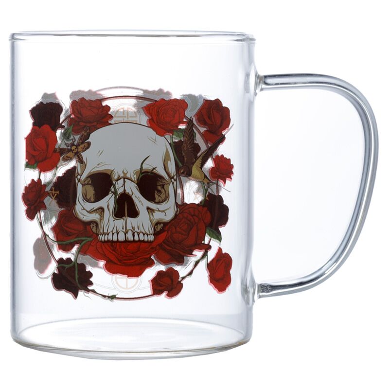Schädelrosen Glass Tea Becher