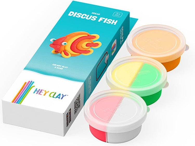 Hey-Clay Ozean-Diskusfisch 3 Dosen Modelliermasse