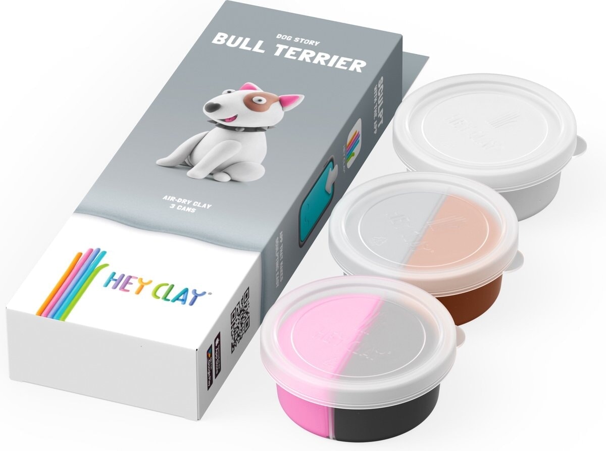 Hey-Clay Bullterrier 3 Dosen Modelliermasse