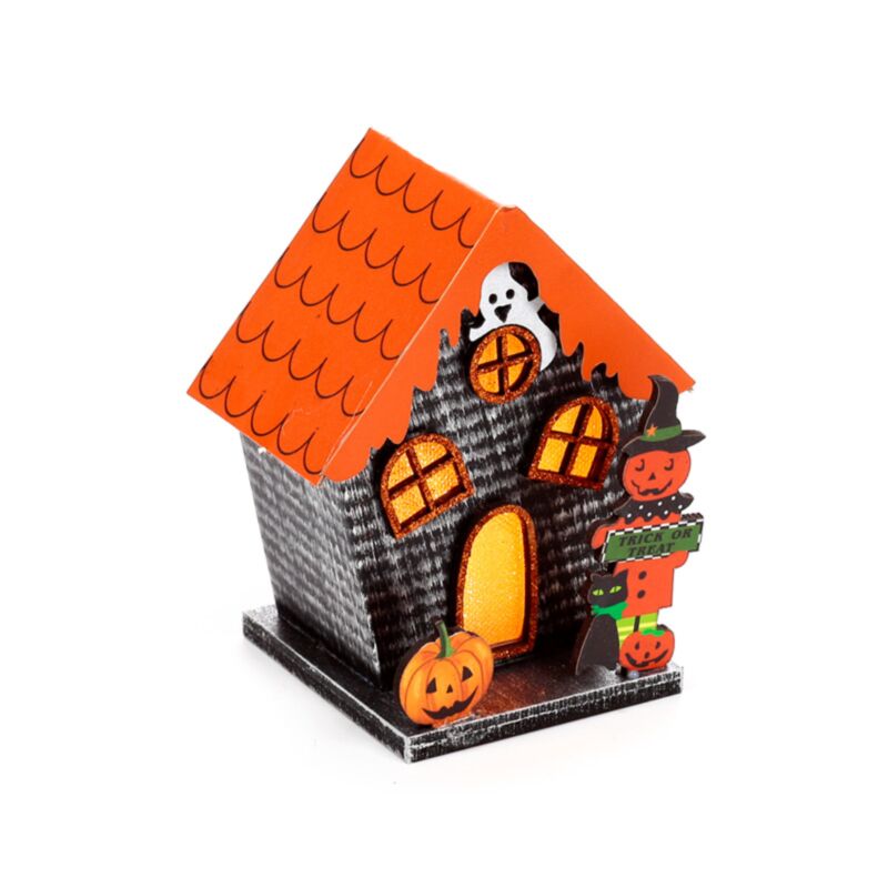 Gruseliger Trick oder Behandlungskürbishaus Halloween LED -Dekoration