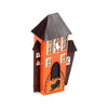 Gruselige schwarze Katze Spook House Halloween führte Dekoration