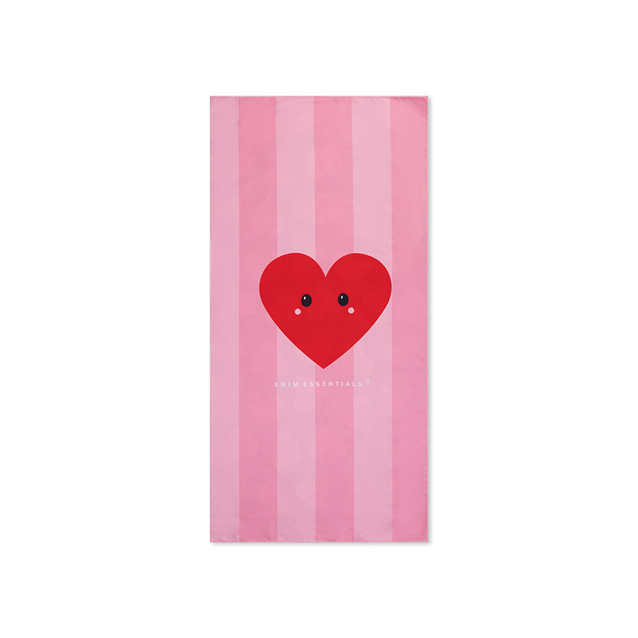 Herzen | Rotmikrofasel -Handtuch 135 x 65 cm