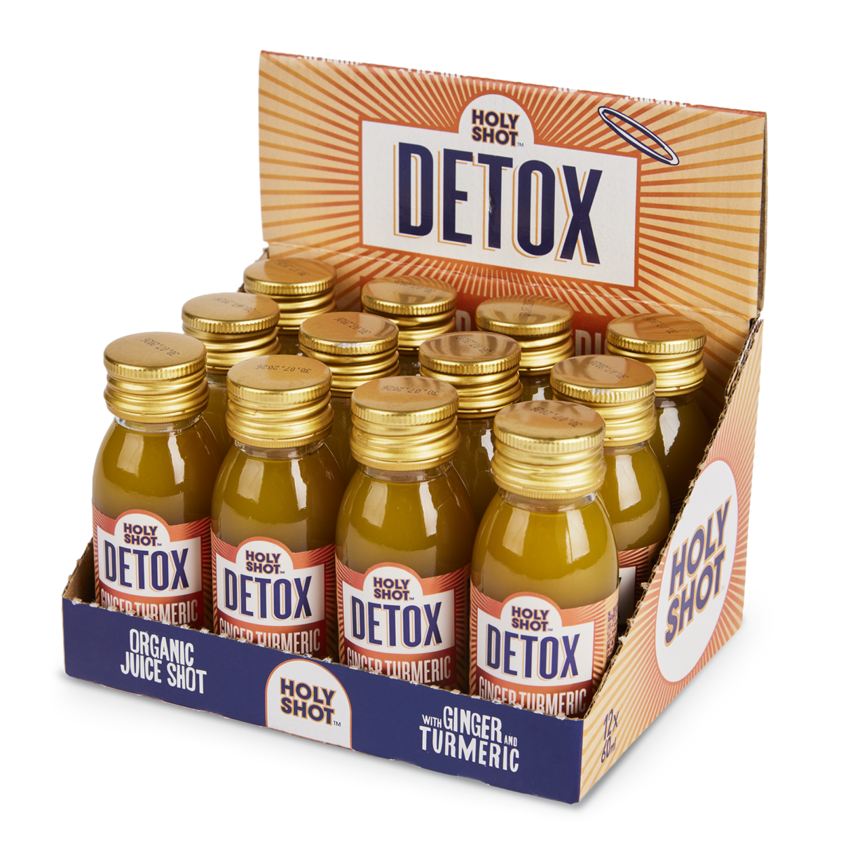 Holyshot Detox Ingwer Kurkuma Bioflasche (12x 60ml)