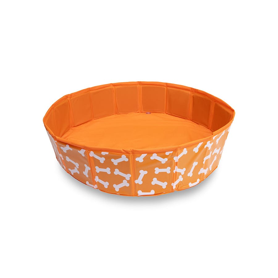 Knochebash | Orangefarbener Hund Schwimmbad Ø 80 cm