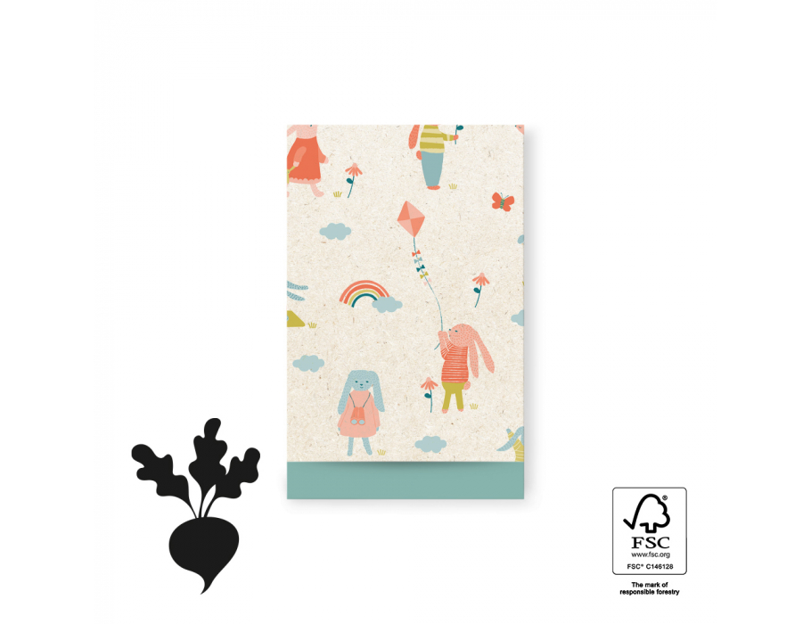 Haus der Produkte Geschenktüten süßer Hase Misty Green 17x25cm 200st