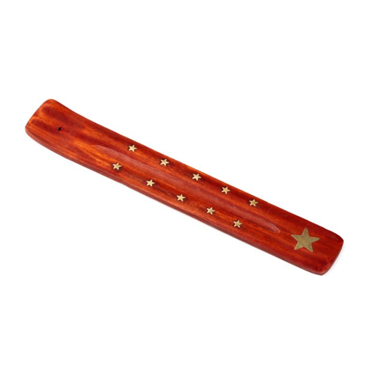 Kupfer -gelöster Stern - Mango Wood -Weihrauchhalter für Stöcke